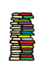 large stack of books